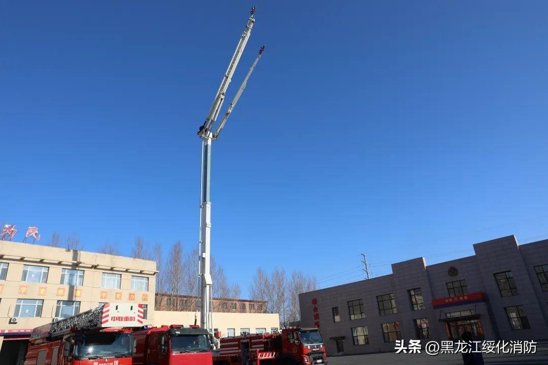 黑龙江绥化市消防救援支队开展全市举高类消防车辆检测工作